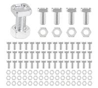 Greenhouse Nuts and Bolts,50 Sets Aluminium Greenhouse Hex Nuts and Square Head Bolts for Building Repairing Greenhouse Necessary Accessories