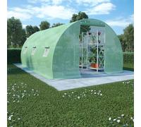 Greenhouse PE Mesh & Galvanised Steel 450x300x200 cm Green 13.5m² 20 windows1dr