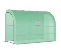 Greenhouse PE Plastic Walk-In 3-Tier Green 300x150x215cm Reinforced Frame Doors