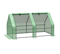 Greenhouse Poly Tunnel Cloche Cold Frame PE Cover Zip Window 180x90x90cm