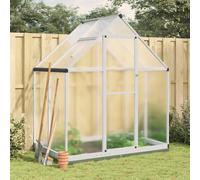 Greenhouse Silver Aluminium & 4mm PC 169x114x202cm with Base Frame UV-Resistant