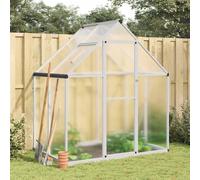 Greenhouse Silver Aluminium & PC 169x114x195cm 4mm UV Clear Panel w/6cmBaseVent