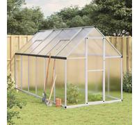 Greenhouse Silver Aluminium & Polycarbonate 334x169x195 cm Walk-In 4mm Gutter UV