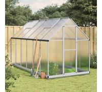 Greenhouse Silver Aluminium Polycarbonate Galvanised Steel 334x169x202 cm Walkin