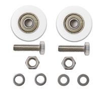 Greenhouse Sliding 30mm Door Wheels Universal Replacement Greenhouse Door Roller Kit Accessories for Garden Glass Home Hotel Shower Door Includes 2 Wheels 2 M6*22 Screws 4 Spacers