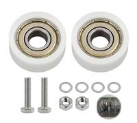 Greenhouse Sliding Door Wheel Kit - 30mm Nylon Wheels with Stainless Steel Bearings, Includes 2 Wheels, 2 M6*22 Screws, and 4 6mm Spacers for Garden, Home, and Hotel Glass Doors