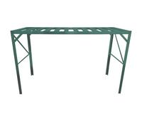 Greenhouse Staging Shelving Aluminium With Steel Legs Free Standing 1 2 Or 3 Tier Green Or Silver (Green - 1 Tier Staging Bench)