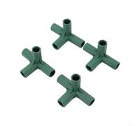Greenhouse Structure Connectors 4 Pcs Set, Plastic Pole Joints Adapter for Garden Outdoor, PVC Metal Pipes Fitting, 16-17mm Inner Diameter, Dark Green, DIY Shelves Furniture Building(B)