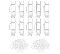 Greenhouse Trellising Kit 10PCS Plant Roller Hooks with 100PCS Tomato Support Clips for Tomato,Plant, Greenhouse,Flower Vine Twine Crop Trellis Kits