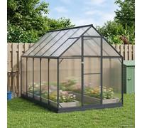 Greenhouse Tunnel Anthracite 183.5x303.5x207cm Aluminium & Galvanised Steel Easy