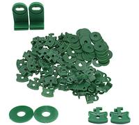 Greenhouse Twist Clips Plastic Greenhouse Fixing Clips Washers Extender Corner Clips for Aluminium Greenhouse Bubble Wrap Insulation Netting Shading (Green 50*Clips + 50*Washers + 50* L Extenders)
