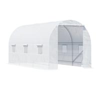 Greenhouse Walk-in 4.5x2x2m White Polyethylene Cover Galvanised Steel Frame Tall