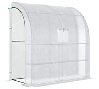 Outsunny Walk-In Lean To Wall Greenhouse W/window&door 200Lx 100W X 215Hcm White