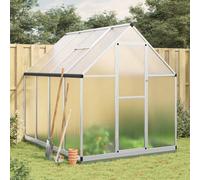 Greenhouse Walk-in Silver Aluminium Polycarbonate 224x169x202cm Galvanised Base