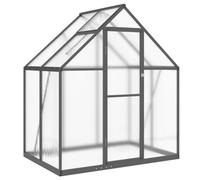 Greenhouse with Base Frame, Anthracite, 169 x 114 x 195 cm, Aluminium, UV-Resistant Polycarbonate Panels, Ventilation, Weatherproof for Garden, Balcony, Patio, Protection for Plants and Cultivation