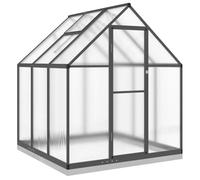 Greenhouse with Base Frame, Anthracite, 169 x 169 x 202 cm, Aluminium, UV-Resistant, with Ventilation and Shelving System, Weatherproof for Garden, Balcony, Patio, for Growing and Wintering Vegetables
