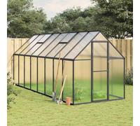 Greenhouse with Base Frame Anthracite 445x169x195 cm Aluminium Berkfield Home Multi One Size