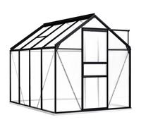 Greenhouse with Base Frame Anthracite Aluminium Conservatory Growhouse vidaXL