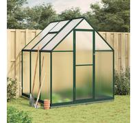 (green, 169 x 169 x 202 cm) vidaXL Greenhouse with Base Frame Garden Walk in Plant Grow House Aluminium
