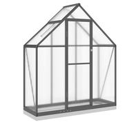 (silver, 169 x 58 x 202 cm) vidaXL Greenhouse with Base Frame Garden Walk in Plant Grow House Aluminium