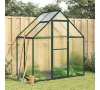 Greenhouse with Base Frame, Green, 169 x 114 x 195 cm, Aluminium, UV-Resistant Greenhouse with Ventilation, Weatherproof for Garden, Balcony, Patio, Plant Growing and Wintering