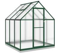 Greenhouse with Base Frame, Green, 169 x 169 x 202 cm, Aluminium, Robust, UV-Resistant with Ventilation for Garden, Balcony, Patio, Plants Protection and Cultivation