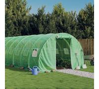 Greenhouse with Steel Frame, Green, 30 m², 10 x 3 x 2 m, UV-Resistant PE Film, Roll-Up Windows, Weatherproof Protection for Vegetables, Herbs, Tomatoes, Balcony, Garden, Patio