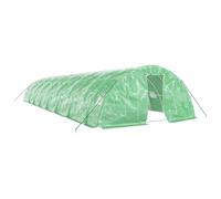 Greenhouse with Steel Frame, Green, 80 m², 16 x 5 x 2.3 m, UV-Resistant PE Film, Roll-Up Windows, Weatherproof Greenhouse for Growing, Protection, Wintering and Ventilation in the Garden