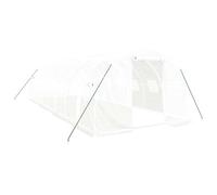Greenhouse with Steel Frame, White, 24 m², 8 x 3 x 2 m, Polyethylene Film Weather-Resistant, with Roll-Up Windows, Ideal for Growing, Protection and Wintering of Vegetables