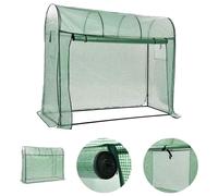 Greenhouse with Zippered Door Outdoor Garden Hobby Walk-in Warm House vidaXL