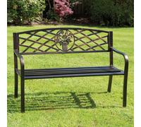 Greenhurst 2 Seater Garden Bench with Cast Iron Back Rest