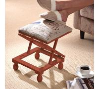 Greenhurst Adjustable 3-Position Footstool with Padded Top in 3 Finishes in Brown Greenhurst Brown