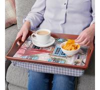 Greenhurst Classic Pinewood Padded Lap Trays, Set Of 2