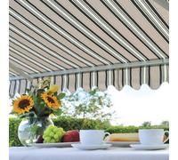 Greenhurst Easy Fit Ascot Awning - Green and Beige Striped 2.5m Multi