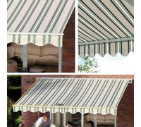 Greenhurst Easy Fit Ascot Awning - Green and Beige Striped 2.5m Multi