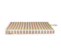 Greenhurst Easy Fit Patio Awning Kingston design Terracotta and White - 3.5m X 2.5m - Terracotta Stripe - Kingston