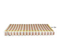 Greenhurst Easy Fit Patio Awning Kingston design Terracotta and White - 3m X 2m - Terracotta Stripe - Kingston