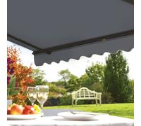 Greenhurst Easy Fit Retractable Awning 3.5m x 2.5m Polyester Cover Greenhurst Charcoal 3.5m