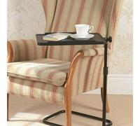 Greenhurst Height Adjustable C-Shaped Sofa & Over Bed Table with Raised Edges - Black - 42 x 31.3cm