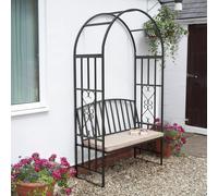 Greenhurst Huntingdon 2 Seater Metal Garden Arch Bench