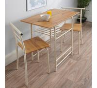 Greenhurst Live Edge Compact Dining Set Buttermilk Frame, Cream