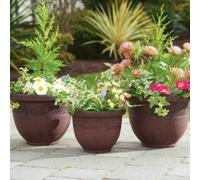 Greenhurst Pack of 3 Antique Planters - UV stabilised Polyurethane