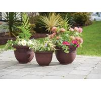 Greenhurst 3pc Recycled Antique Planter Set - Brown