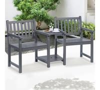 Greenhurst Pu Painted 2 Seater Danesford Duo Bench Slate Grey