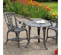 Greenhurst Rose Design Armchair Patio Set 2 Seater in Grey Greenhurst Grey