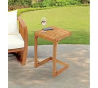 Greenhurst Square Wooden Garden Side Table - Light Wood