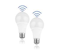 Greenic Radar Motion Sensor Led Light Bulb, 15W(100W Equivalent), E27 Screw, Cool White (5000K) Motion Sensor Light-Controlled Radar Lamp for Outdoor, Front Door, Basement, Garage, 2 Pack