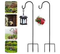 Greenidea 2 PCS Garden Shepherd's Hooks - 90 cm Metal Garden Stake with Hooks for Solar Lanterns, Lights, Bird Cages, Weddings, Plant Baskets