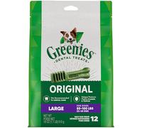 Greenies Original Large Natural Dog Dental Care Chews Oral Health Dog Treats, 18 oz. Pack (12 Treats)