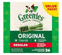Greenies Original Regular Natural Dog Dental Care Chews Oral Health Dog Treats, 36 oz. Pack (36 Treats)